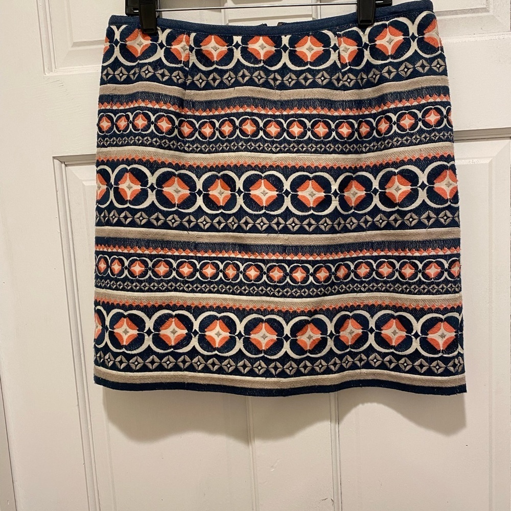 Fossil Orange Embellished Mini Pencil Skirt